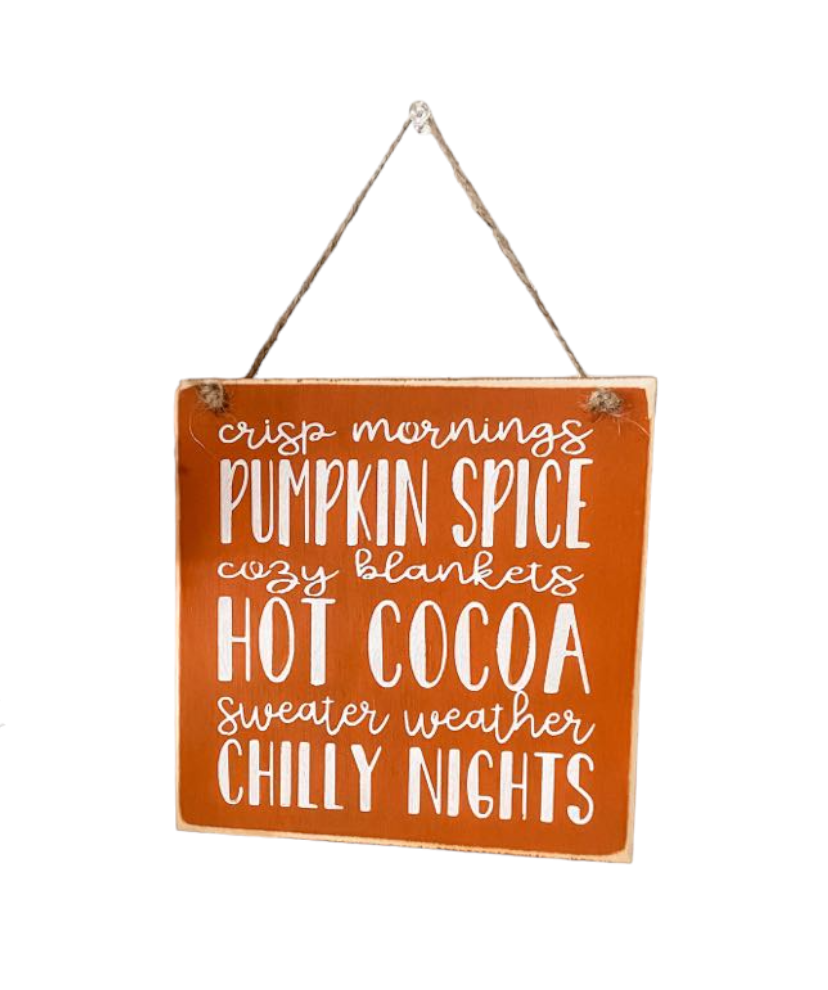 8" x 8" Fall Bucket List Wood Sign - Burnt Orange Background with White Text - Perfect Autumn Decor and Gift, Inspired by the Vibrancy of Fall Activities