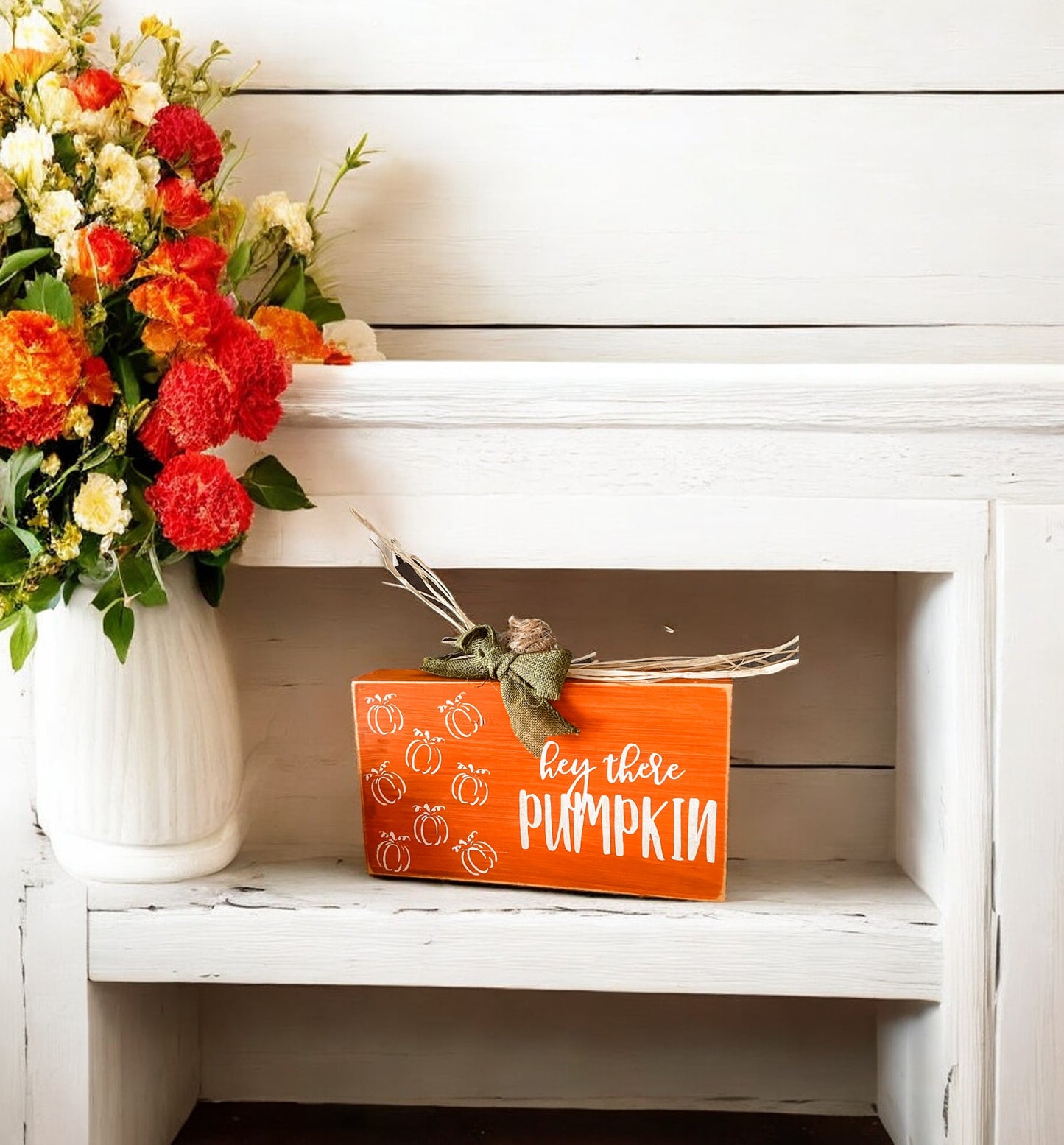 Hey There Pumpkin Wood Block Sign