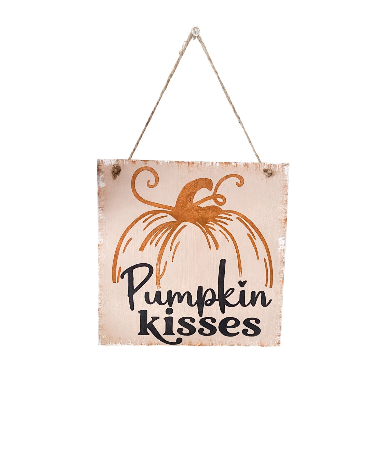 Pumpkin Kisses Wooden Hanging Fall Sign