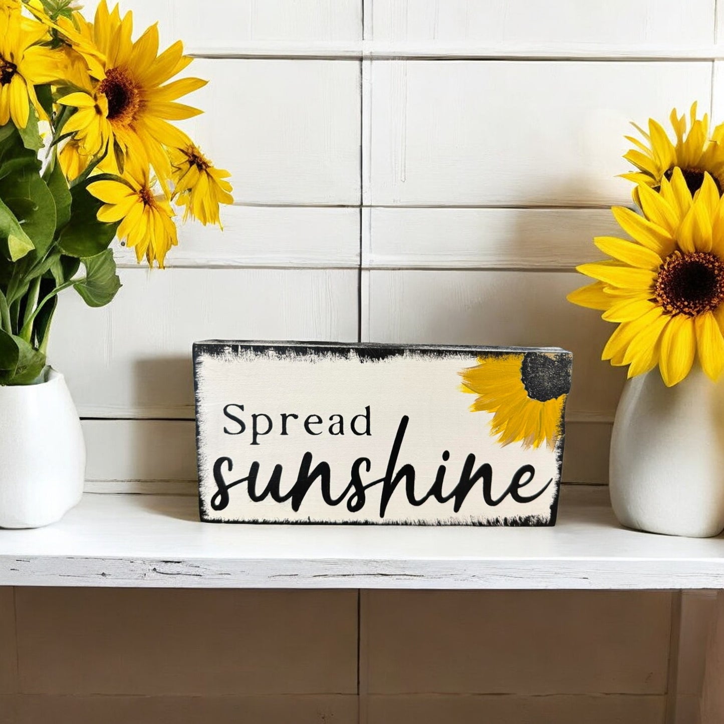 Spread Sunshine Sunflower Wood Sign