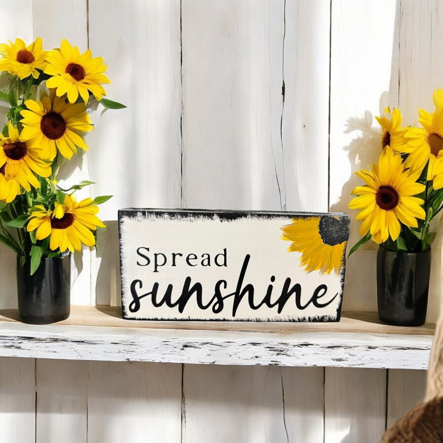 Spread Sunshine Sunflower Wood Sign