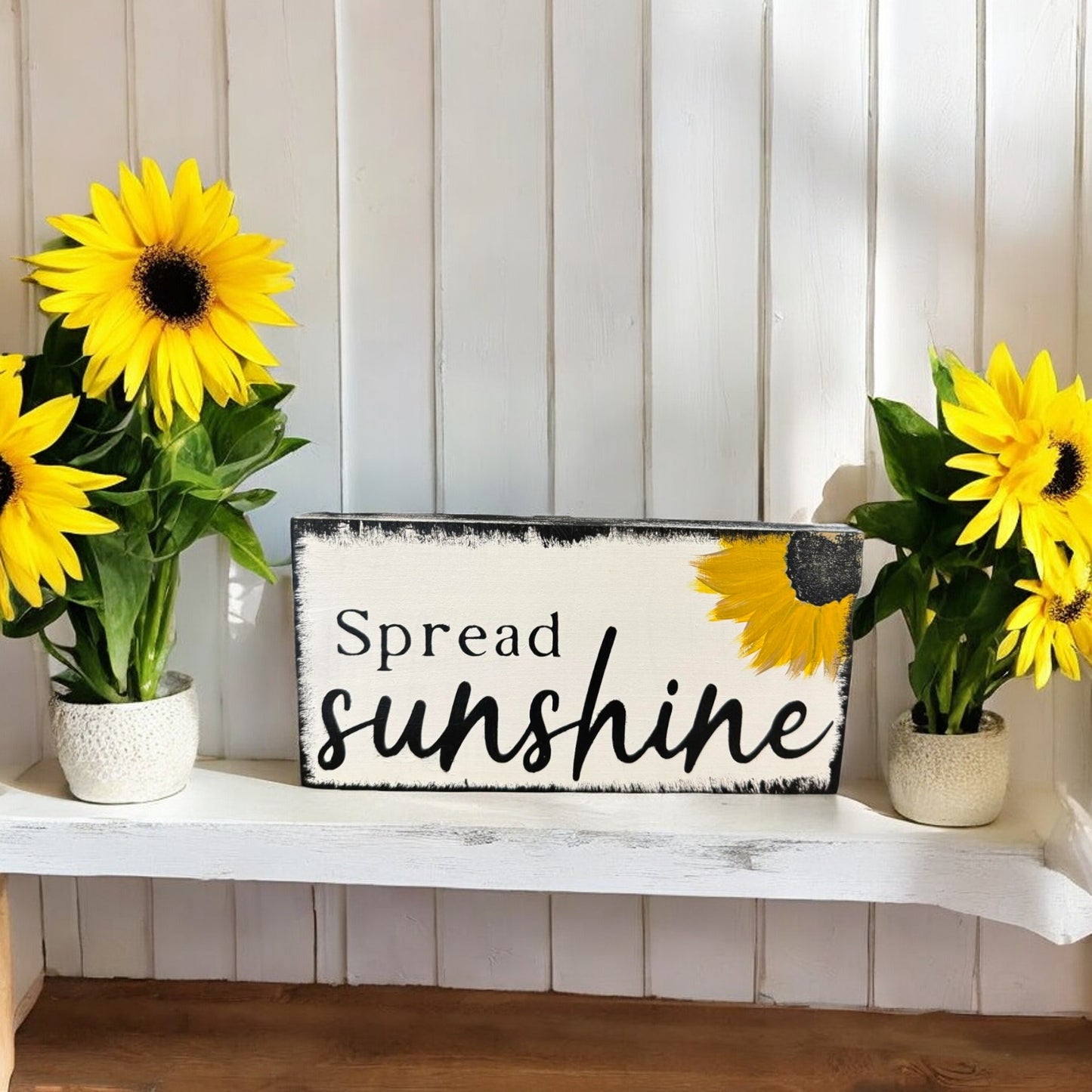 Spread Sunshine Sunflower Wood Sign